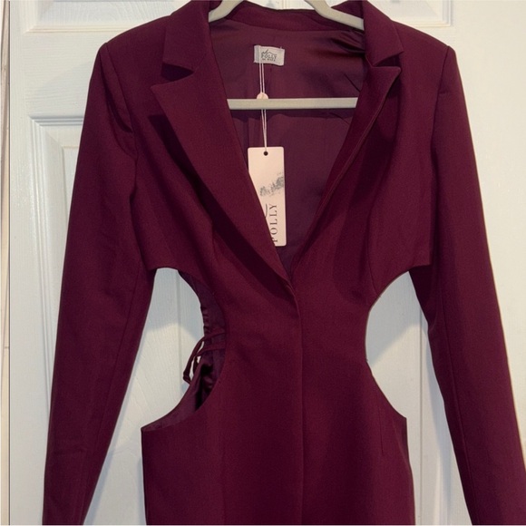 Oh Polly Deep Purple Cut-Out Blazer Dress - Picture 5 of 9